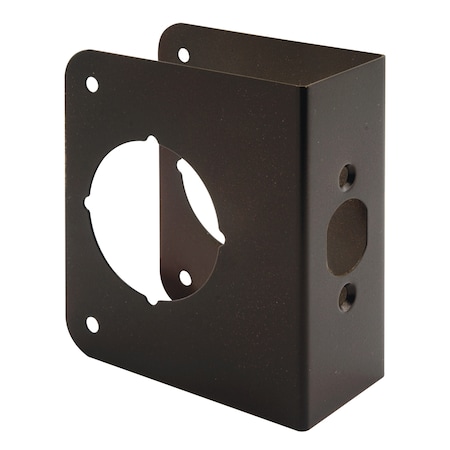 Prime-Line Brass Lock and Door Reinforcement Plate for 1-3/4 In. Thick Doors, Bronze Finish Single Pack U 10745